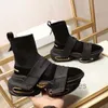 Botas femininas de alta qualidade, couro genuíno, fundo grosso, meias elásticas de malha, bota de cavaleiro, sapatos de plataforma de moda, tamanho 34-41 com caixa