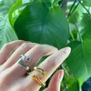 밴드 반지 New Romantic Love Hug Carved Hand Rings 창조적 인 사랑 영원히 오프닝 손가락 조절 가능한 핸드 링 남성 패션 보석 P230411