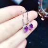 Dangle Earrings Natural Real Amethyst Small Drop Earring 4 5mm 0.4ct 2pcs Gemstone 925 Sterling Silver Fine Jewelry X218297