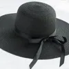 Шляпы с широкими полями 2023 Простые складные гибкие соломенные шляпы для девочек Солнцезащитный пляж Женщины Лето УФ-защита Дорожная кепка Леди Женский