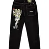 Pantalones vaqueros para hombre Pantalones vaqueros estilo Harajuku con estampado callejero de estilo europeo y americano Pantalones de papá de pierna ancha holgados y rectos de hip-hop para hombre 231110