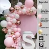 Partydekoration Rose Gold Chorme Metallic Luftballons Mädchen Rosa Girlande Bogen Kit Geburtstagsdeko Kinder Babyparty Hochzeit Ballon Globos