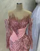 4月ao ebi pink pink mermaid prom dre cretal squined lace nevinging party 2番目のレセプションバースデーエンゲージ