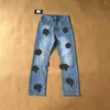 Heren en dames jeans broek 2023 modemerk Cr gewassen lederen rechte broek voor mannen en vrouwen koppels 91CT