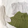 Shorts Girls Skater Skirt Children Knitwear Culottes Toddler Kids High Waist Mini Skirts with Pants 230411