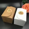 غلاف الهدية 30pcslot Natural Kraft Paper Cake Box Party Party CookiCandynuts DIY عالية الجودة 90x60x60mm 230411