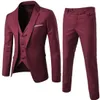Mens Suits Blazers Fashion Men Classic 3piece Set Suit Wedding Grooming Slim Fit Jacket Pant Vest Black Gray Blue Burgundy Plus Szie S6xl 231110