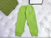 Baby Tracksuit Autumn Two Piece Set Kids Designer Kläder Storlek 100-160 Emerald Green dragkedja Huvjacka och byxor HP