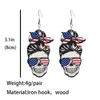 Dangle Chandelier July 4 American Independence Day Female Skull Earrings Leopard Print Tiedyed Baseball Softball Sports Wooden Earrings Jewelry Z0411