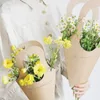 Gift Wrap 10pcs Handle Kraft Paper Flower Bags s Wrapping Packaging Boxes for Home Wedding Party Decoration 230411