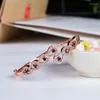 Bangle Women's Color Treasure Armband Rose Gold Copper Inlaid Wine Red Garnet