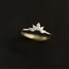結婚指輪 925 スターリングシルバークリスタルメッキ 14 k ゴールドシンプルなクラウンリング女性のファッション気質ウェディングジュエリーアクセサリー 230410
