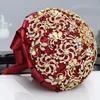 Decorative Flowers Handmade Gold Crystal And Brooches Holding Full Covered By Rhinestones Luxurious Wedding Decor Flower Bouquet