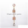 Dangle Kroonluchter Colorf Glanzende Kristallen Steen Oorbellen Voor Vrouwen Bloemen Watervleugel Geometrische Dangle Sieraden Pendiente Dhgarden Dh6As