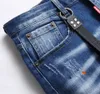 TR Apstar DSQ Men's Jeans Shorts Hip Hop Rock Moto Distressed Denim Biker DSQ Summer Blue Guy Jeans Short 1129