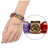 Pärlstav 7 chakra yoga armband forntida sier box colorf 8mm natursten armband kvinnor män mode smycken vilja och släppa de dhgarden dhpay