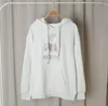 2023SS Damskie bluzy bluzy Wysokiej jakości projektant bluzy Pullover Grey Flocking Print Długie rękaw Lose sweter frotte dla kobiet z kapturem mody