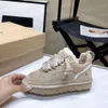 Designer Lowmel Trainers Casual Shoes Sneakers Womens Baskets Sand Wool Sheepskin Winter Canvas Cold äkta Leatherugglis Boots