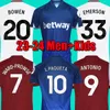 Ward-Prowse L.Paqueta 23 24 Soccer Jerseys Bowen Antonio Emerson Soucek Downes Alvarez Benrahma ings 2023 2024 Top Top 3rd Blue Football Shirt