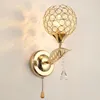 Wall Lamp Hallway With G9 Light Bulb 3 Colors Crystal Sconces Bedroom Pull Chain Switch Bedside