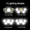 Head lamps 5 LED Headlamp Rechargeable Head Lamp with Built-in 18650 Battery Outdoor Camping Headlight Head Flashlight Head Light P230411