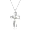 Pendants Sier Color Necklace Jewelry Women Fashion Cross Cz Crystal Zircon Stone Pendant Christmas Gift N296 Drop Delivery H Dh5S0