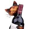 Baldes de gelo e refrigeradores Rack de vinho de gato de animal Rack de titular vermelho prateleira de escultura de metal Stand Stand Display Home Decoration Crafts Presentes de Natal 230411