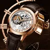 Armbanduhren Oblvlo Frankreich Band Retro für Herrenuhr Skeleton Automatische mechanische Armbanduhr Hohlstahl Saphirkristall Wasserdicht 231110