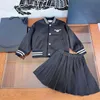 New girl Tracksuits designer kids Baseball suit Autumn baby partydress Size 110-160 Single breasted jacket and skirt HP
