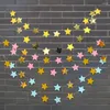 Party Decoration Gold And Silver Powder Five-pointed Star Disc Pull Flower Flag Pendant Children's Birthday