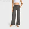 Desginer Aloo Yoga Damen Sport- und Fitnesshose, Nylon, lockere Hose mit geradem Bein, Kordelzug, elastische Taille, entspannte Hose Alos