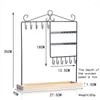 Jewelry Pouches Creative Boutique Home Solid Wood Wrought Iron Earring Rack Necklace Storage Display Practical Hanger