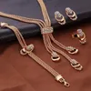 Wedding Jewelry Sets 4Pcs Set Rings Necklace Earrings Bracelet High Performance Golden For Women 231110