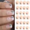 Faux Ongles 24pcs Nail Tips DIY Manucure Fake Nials LongBallerina French Flower