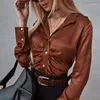 Women's Blouses Elegant Pleated Shirts 2023 Spring Fashion Blouse Office Lady Clothing Long Sleeve Loose Tops Women Solid Button Up 25331