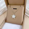 Pendant Necklaces Stainless Steel Gold Color Star Shell Necklace For Women White Zircon Clavicle Chain Party Jewelry Gift Wholesale