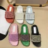 Designer Women Slippers Camellia Mules Candy Color Sandals Knitted Embroidered Comfort Slipper Letter Slipper Summer Beach Flip Flops