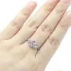 Klusterringar 16x11mm minimalistisk stil rosa kunzite vit cz kvinna engagemang silver