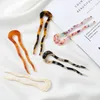 Hairpins de moda Mulheres clipes de cabelo de acetato grande 11,6cm u forma de cabelo bastão de cabelo colorido padrão de cabelo acessórios para cabelo