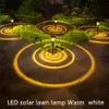 Luci solari per esterni impermeabili da giardino paesaggio lampada da giardino luci da giardino luci da campeggio luci da prato bianco caldo che cambiano colore Anello rotondo dell'anima luce spot unica