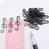 Bag Clips Student Fashion Decoration Metal Paper Creative Music Note Shape Book Binding Stationery Supplies 230410