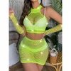 Costume sexy Nuove uniformi europee e americane popolari che tentano la biancheria intima sexy dei vestiti della rete del diamante caldo per la tuta viziosa della donna