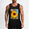 Débardeurs pour hommes Haut de tournesol T-shirt Vêtements de sport pour hommes Gilet de travail Vêtements de fitness