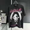 男性S TシャツヒップホップヘルスタークラックポートレートプリントグラフィックTシャツヴィンテージウォッシュデザインTシャツ2024メンストリートウェア苦痛Tシャツ240410 O9GA O9GA