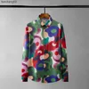 Men's Casual Shirts Autumn Artist Painted Men Shirts Long Sleeves Slim Fit Casual Shirt Handsome Silk Flower Shirts Social Party Tuxedo Blouse W0410