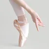 Sapatos de dança meninas ballelerina balé sapatos de ponto rosa mulheres cetim tênis de balé profissional para dançar 230411