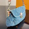 Denim Crossbody Bags Women Cross body Canvas Bag Designer Luxury Lady Shoulder Hobo Handbag TFlower Underarm Cowboy Bag