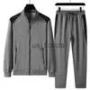 Fatos de treino masculinos M-5XL moletons grandes + calças de moletom 2 pic jaqueta casaco masculino calças casuais malhar roupas esportivas jogging jogger conjuntos para homens j231111