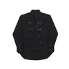 Men's Casual Shirts XS-6XL Functional Style Pleated Rivet Long Sleeve White Cargo Men Women Clothes Autumn High Street Tops Plus Size