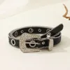 Großhandel Bling Western Cowboy Kristall Strass Gürtel Frauen Diamant Nietengürtel